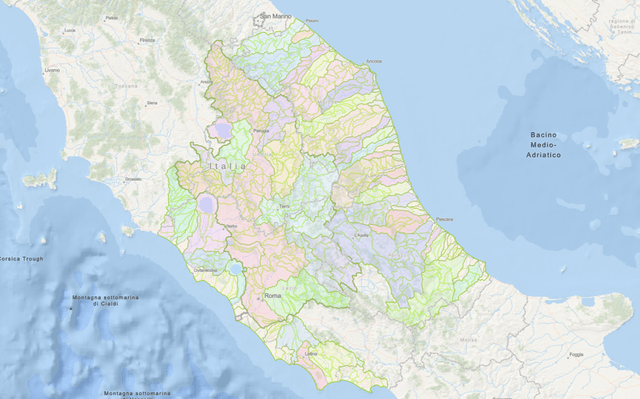 Al via i processi di aggiornamento del Piano di gestione delle acque (PGA) e del Piano di gestione del rischio alluvioni (PGRA) dell’Appennino Centrale mappa_distretto_aubac